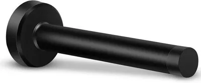 Obrázek produktu pro Černý zarážka dveří – zarážka o délce 150 mm – montáž na zeď, nerezová ocel 304 – s krycí vrstvou pro dřevo a beton – moderní zarážka dveří s gumovou koncovkou