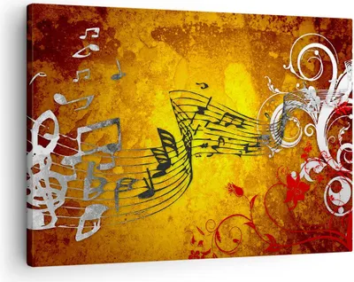 Produktbild von Bild auf Leinwand - Leinwandbild - Musik Konzert Spaß Blume - 70x50cm - Wand Bild - Wanddeko - Leinwanddruck - Bilder - Kunstdruck - Wanddekoration - Leinwand bilder - Wandkunst - AA70x50-1964