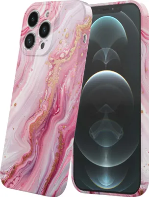 Immagine prodotto di Smartphonica Custodia per iPhone 12 Pro Max con impronta di marmo rosa - Softcase TPU flessibile - Custodia backcover design marmo rosa