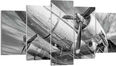 Produktbild von Bild auf Leinwand - Leinwandbild - 5 Teile - Flugzeug Retro Flugzeug - 160x85cm - Wand Bild - Wanddeko - Wandbilder - Leinwanddruck - Bilder - Wanddekoration - Leinwand bilder - EA160x85-4952