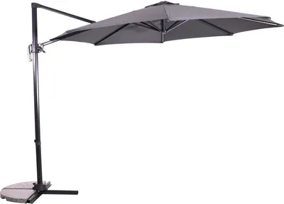 Produktbild von Lesli Living Ampelschirm incl. Kreuzfuß-Ständer "Libra" Grey ø 3 m