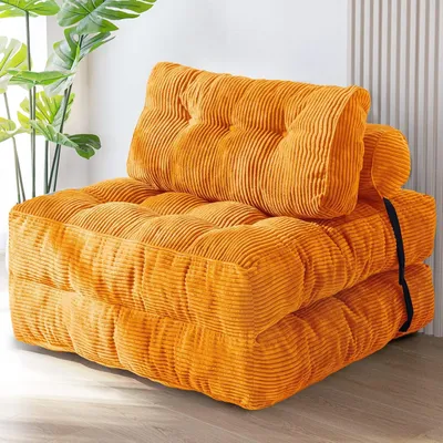 Image de Canapé-lit pliable, fauteuil convertible polyvalent avec coussin et matelas, idéal pour le salon et la chambre