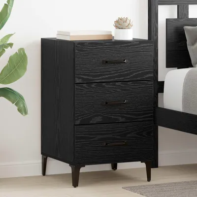 Image de vidaXL Table de chevet noire aspect chêne 40 x 40,5 x 66 cm en aggloméré