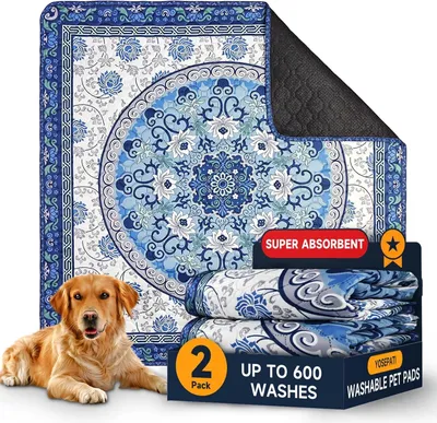 Immagine prodotto di Tappetino lavabile per cani, 182 x 182 cm, tappetino riutilizzabile per l'addestramento all'igiene per cuccioli e cani