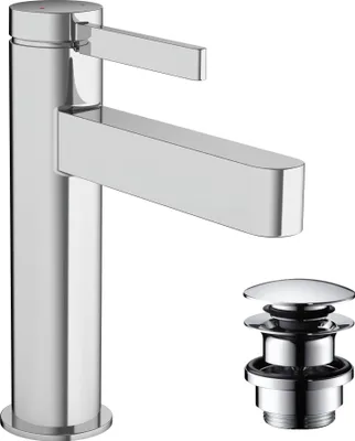 Produktbild von hansgrohe Finoris Einhebel-Waschtischarmatur 110 mit Push-Open Ablaufgarnitur, Ausladung 139mm, 76023000