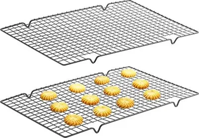 Produktbild von Edelstahl Kühlgitter, 2er Set, groß, antihaft, 40x25cm