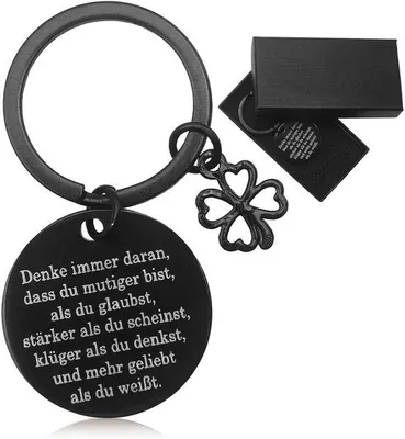 Immagine prodotto di Portachiavi portafortuna, trifoglio in acciaio inossidabile, regalo di Natale