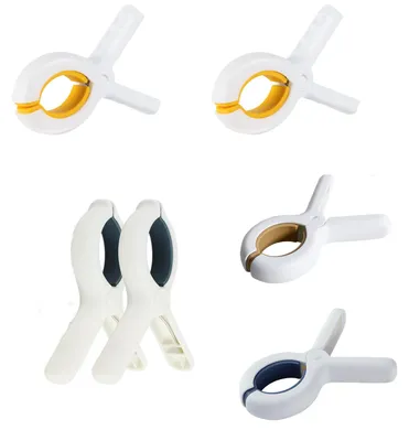 Handtuchclips 6 Stück, große Wäscheklammern, gelb/blau