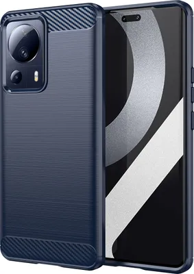 Produktbild von Xiaomi 13 Lite Hülle, Carbon-Faser TPU Silikon Stoßfest Schutzhülle für Xiaomi 13 Lite Blau