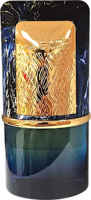 A close-up studio shot of a perfume bottle.