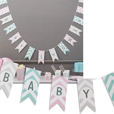Produktbild von Chevron Mix | Baby Shower Girlande