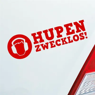 Produktbild von Auto Aufkleber Hupen zwecklos! Kopfhörer Style 15x5 cm Rot Sticker Heckscheibenaufkleber