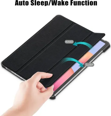 Produktbild von Samsung Galaxy Tab S7 FE / S7 Plus / S8 Plus Hülle - Tri-Fold Ständer Klapphülle mit Schlaf/Wach-Funktion - Schwarz