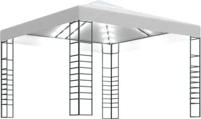 Produktbild von vidaXL Gartenzelt mit LED-Lichterkette 3x3 m Weiß