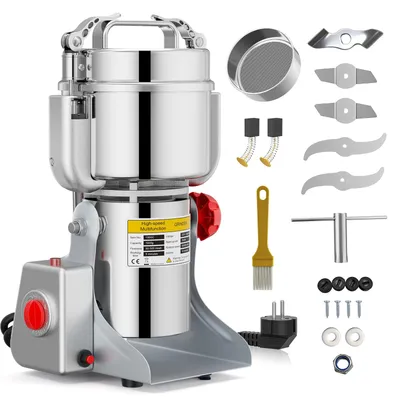 Getreidemühle 1000 g, 220 V, Hochgeschwindigkeit, schwenkbar, mit Überlastschutz