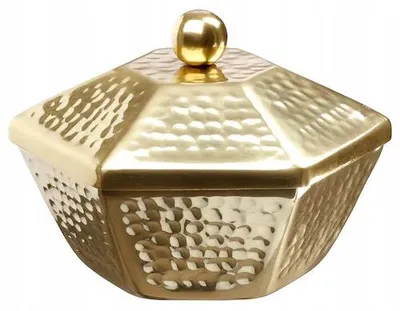 Produktbild von IKEA LJUVARE Metallschüssel mit Deckel Goldfarben 16cm