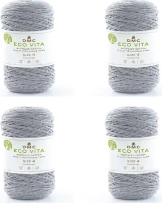 Zdjęcie produktu dla 4x DMC Eco Vita-4 – gruba przędza bawełniana z recyklingu (4 mm), składająca się w 80% z bawełny i w 20% z poliestru (kolor 112)