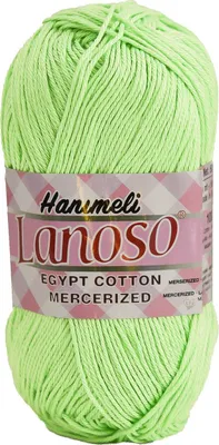 Produktbild von 50g Strickgarn Hanimeli Giza Baumwolle mercerisiert Sommerwolle Sommergarn Häkelgarn, Farbe:915 pastellgrün