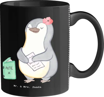 Produktbild von Mr. & Mrs. Panda Kaffeebecher Business Development Manager Herz - Schwarz - Geschenk, Becher, Trinkbecher, Kaffeetasse, Tasse, Keramikbecher