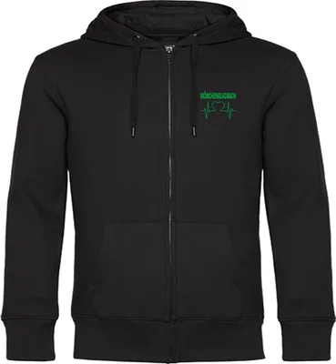 Produktbild von multifanshop Kapuzen Sweatshirt Jacke - Mönchengladbach - Herzschlag, schwarz, Größe M