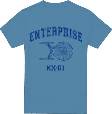 Obrázok produktu pre Star Trek - Tričko "Enterprise Athletic" pre mužov TV13789 (3XL) (Carolina Blue)