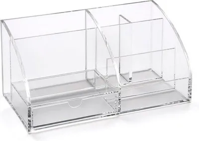 Immagine prodotto di Organizer da ufficio trasparente in acrilico a 6 scomparti, 130x250x120 mm