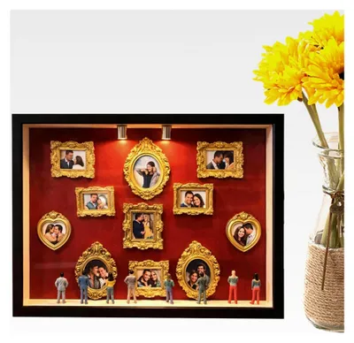 Produktbild von Mini-Museum Fotorahmen - Handgefertigte Tischdekoration - Silhouette Box Bilderrahmen | Für Sammler im Wohnzimmer, Schlafzimmer, Büro und Kinderzimmer als Geschenkidee
