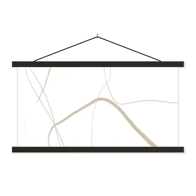 Produktbild von MuchoWow® Textilposter Abstrakt - Minimalismus - Linienkunst 150x75 cm mit schwarzem Rahmen - Posterleiste