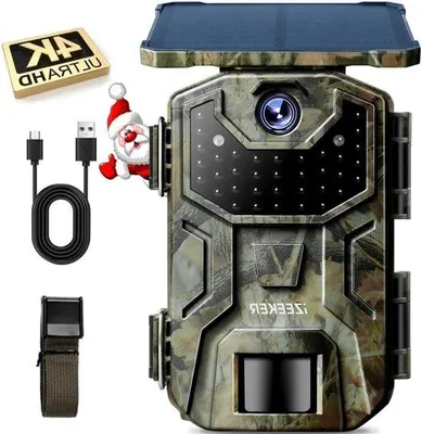 Productafbeelding van Wildcamera op Zonne-energie - Jachtcamera Trailcam - Dieren Observeren - 4K 48MP Nachtzicht - IP66 Waterdicht - Gecamoufleerd
