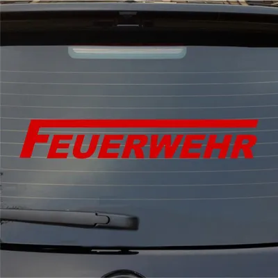 Produktbild von Heckscheibenaufkleber Feuerwehr langes F 55x9 cm Rot Auto Aufkleber Sticker