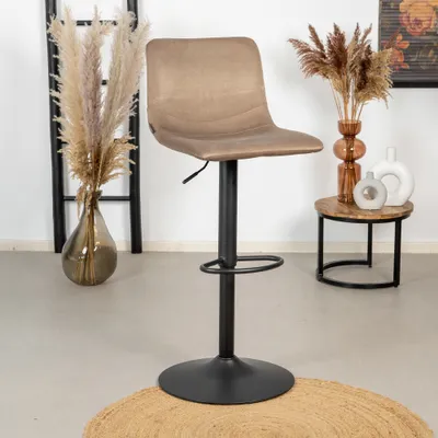 Produktbild von Bronx71 Barhocker Samt Frenkie 60 - 76 cm taupe