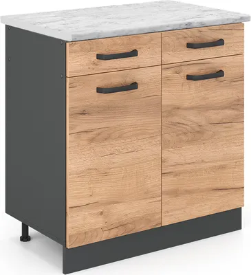 Immagine prodotto di Mobiletto base per cucina Vicco R-Line Rovere dorato 80 cm PL Marmo, Model 45964