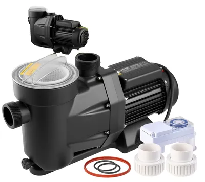 Immagine prodotto di Pompa per piscina VEVOR, 1300 W, portata massima 28.800 L/H, pompa per piscina monostadio, 2850 giri/min, prevalenza massima 17 m, con timer 24 ore e cestello filtrante, per piscine fuori terra e interrate, spa