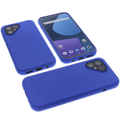 Produktbild von foto-kontor Hülle kompatibel mit Fairphone 5 Schutzhülle dunkelblau Tasche Gummi TPU Handy Schutz Handytasche Handyhülle Smartphone Case Kantenschutz Eckenschutz