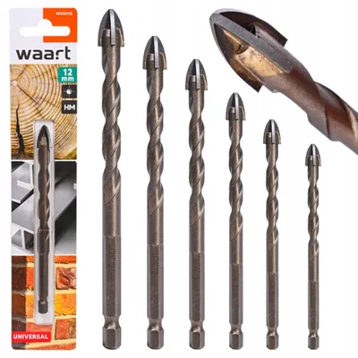 Obrázek produktu pro Sada univerzálních vrtáků Waart, 6 kusů, průměr 4-12 mm, 1/4 palce