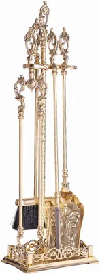 Zdjęcie produktu dla Casa Padrino Barokowy zestaw kominkowy ze stojakiem złoty h. 78 cm - Akcesoria kominkowe