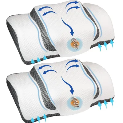 Produktbild von Kopfkissen Memory Foam Kissen Kopfkissen, Ergonomisches Nackenstützkissen 38.2 cm x 67.3 cm x 13.8 cm