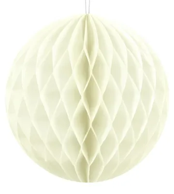 Produktbild von Wiederverwendbarer Wabenball 10cm Creme Papier zum Aufhängen für Feste & Feiern