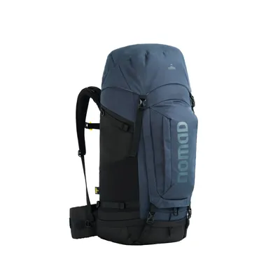 Produktbild von NOMAD® Batura Premium 55 L Trekkingrucksack Stahlblau mit Frontloader inkl. Flightbag/Regenhülle