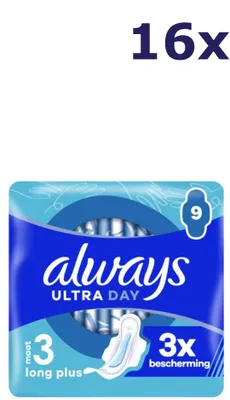 Produktbild von 16x Always Ultra Day Long Plus Binden, 9 Stück