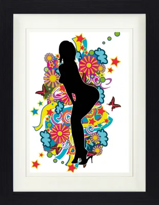 Produktbild von Schöne Frauen Gerahmtes Bild Mit Edlem Passepartout | Wand-Bilder | Im Bilderrahmen - Pop Art Mädchen IV (40 x 30 cm)