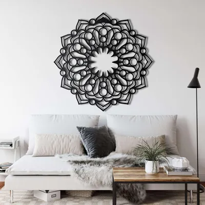 Obrázok produktu pre Wallity, elegantné kovové doplnky na stenu, čierna farba, 58 x 58 cm | 100% kov
