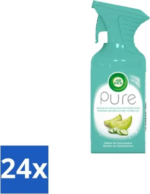 Zdjęcie produktu dla Air Wick – spray do pomieszczeń – czysty melon i ogórek – 250 ml – opakowanie ekonomiczne – 24 sztuki