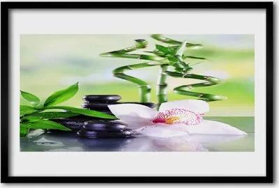 Produktbild von Bild 60x40 MDF-Rahmen Wandkunst Bamboo Orchid Zen Spa