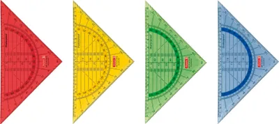 Produktbild von Geometrie-Dreieck 16cm bruchsicher farbig sortiert Packung mit 10 Stück