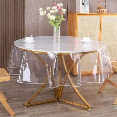 Runde PVC-Tischdecke, transparent, 120 cm Ø