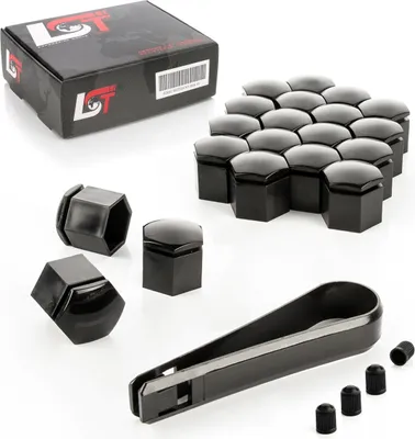 Produktbild von 20x Radschrauben Kappen 19 mm schwarz für MAZDA HONDA TOYOTA SUZUKI MITSUBISHI