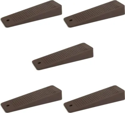 Produktbild von 5x sossai Türkeile aus Hartgummi in Braun Türstopper Türpuffer Keil Türkeil