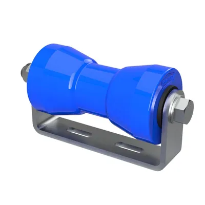 Zdjęcie produktu dla Poliuretanowa rolka kilowa z uchwytem roll pomoc do wodowania przyczepy z łodzią ocynkowany SUPROD, 160 mm, niebieski
