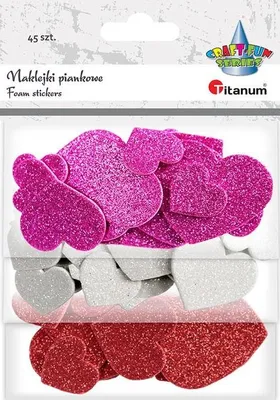 Produktbild von Glitzerherzen Schaumstoffaufkleber 45 Stück Titanum